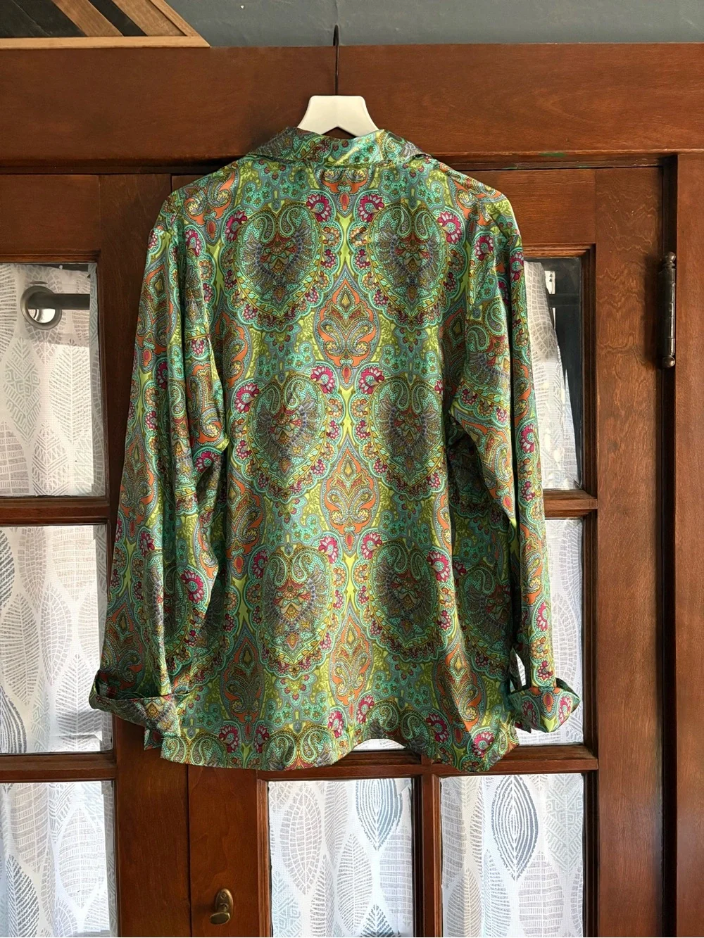 VTG 90s/Y2K Victoria's Secret Teal and Green Paisley Satin Pajama Set Medium